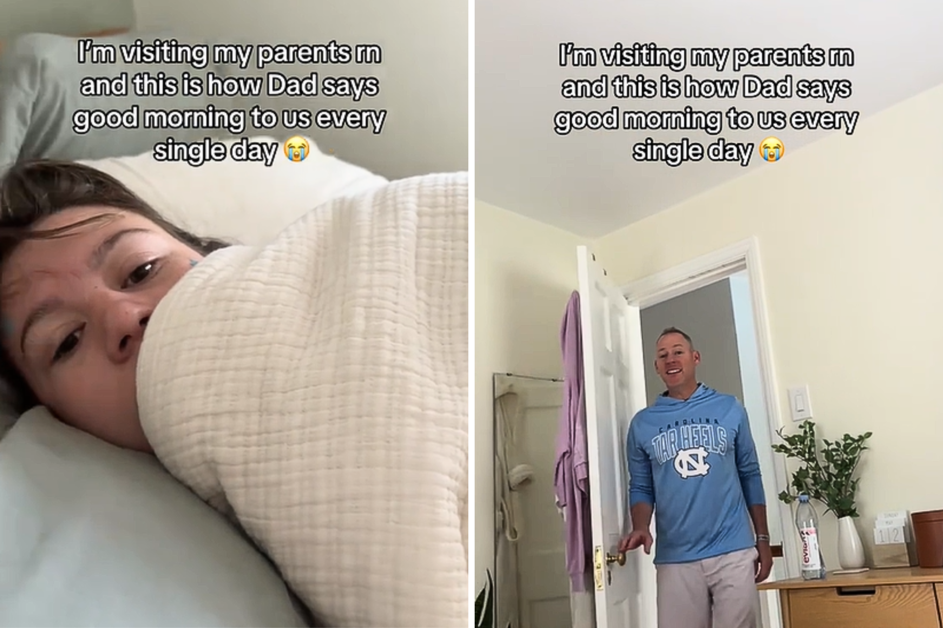 Woman Shares Heartwarming Way Dad Waits to Greet Her in the Morning Woman Shares Heartwarming Way Dad Waits to Greet Her in the Morning