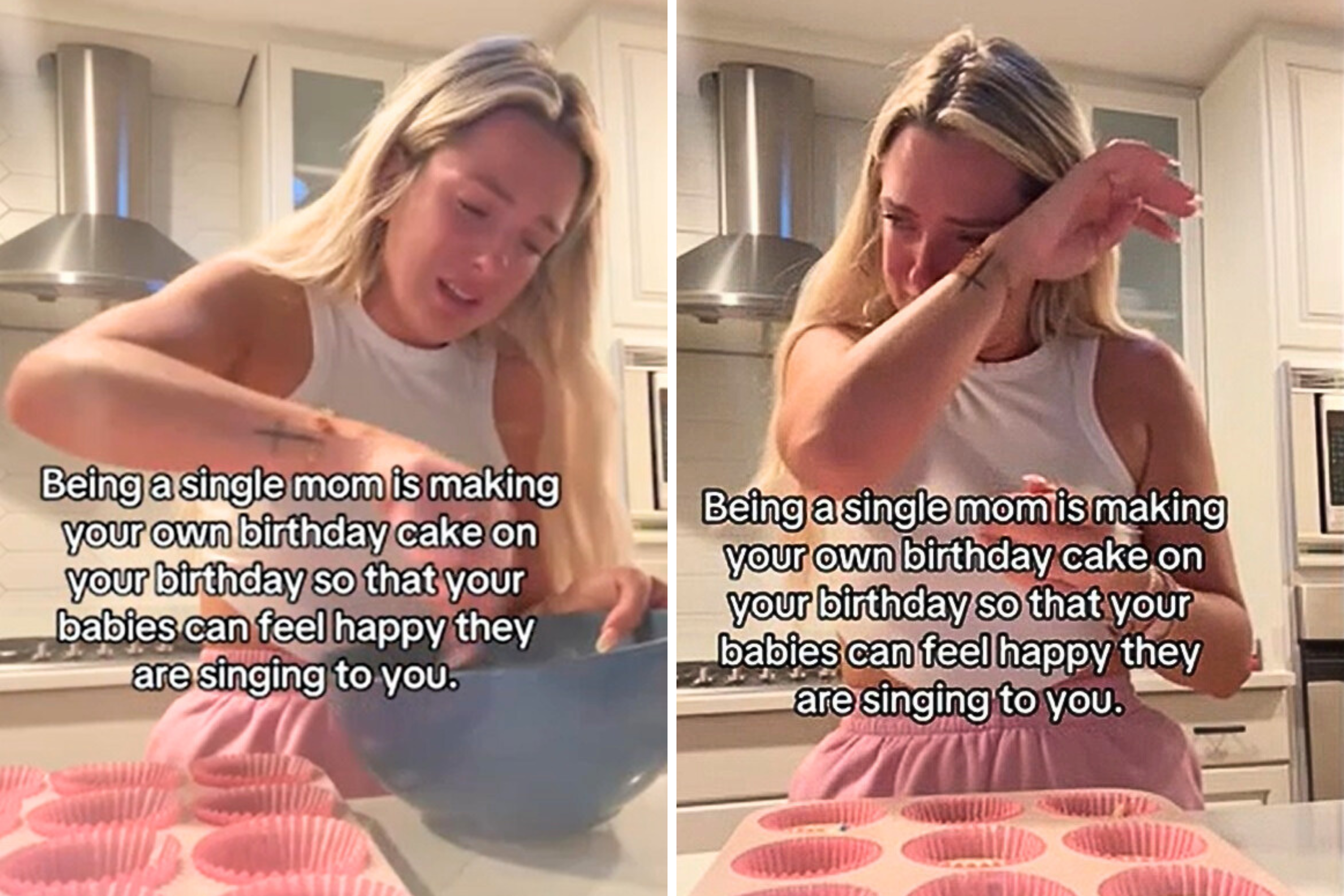 Single Mom Left in Tears As She Bakes Her Own Birthday Cake - Newsweek