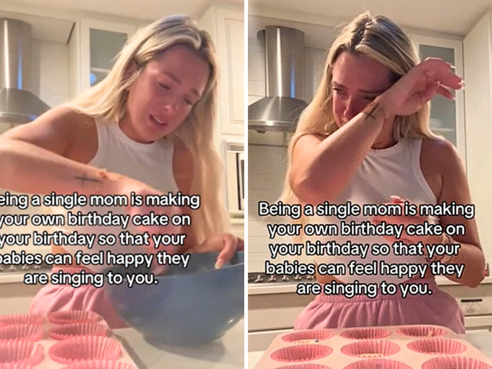 Single Mom Left in Tears As She Bakes Her Own Birthday Cake - Newsweek