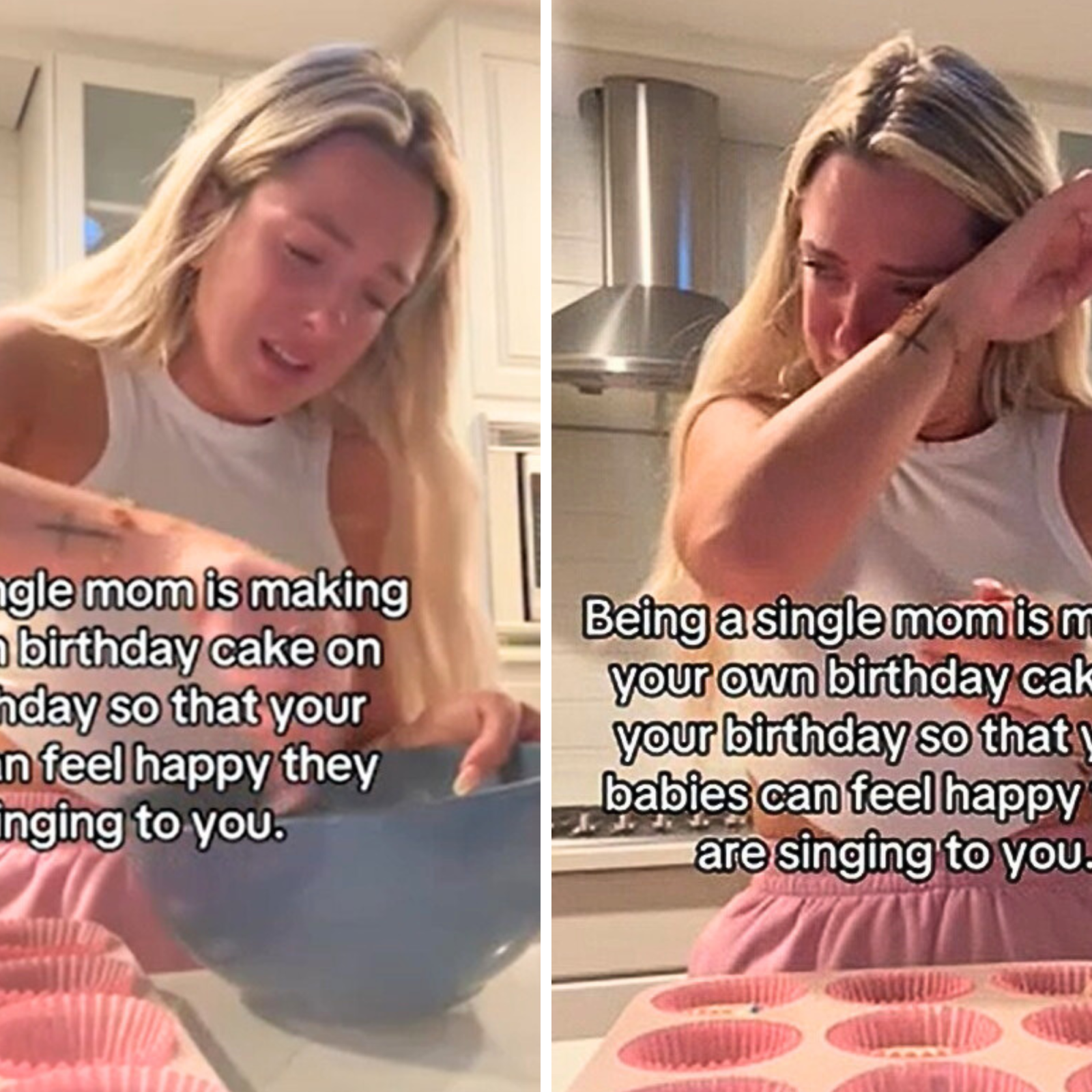 Single Mom Left in Tears As She Bakes Her Own Birthday Cake - Newsweek