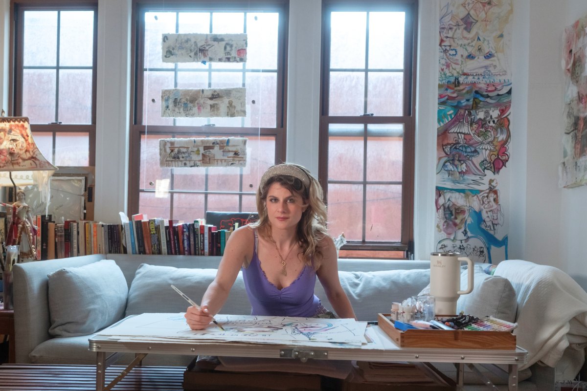 Isabelle Brourman artist in studio