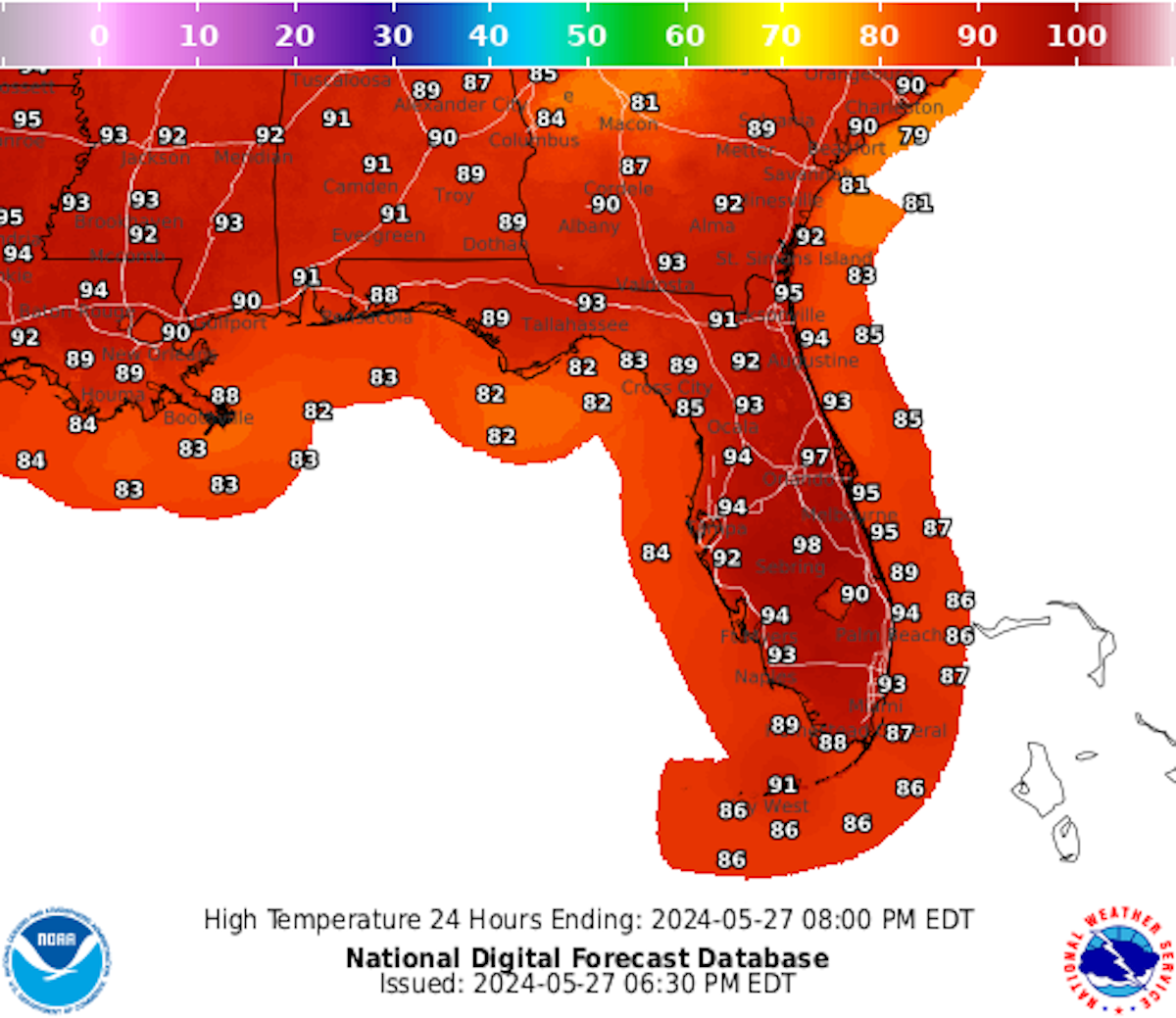 Map shows Florida cities break heat records amid surging temperatures