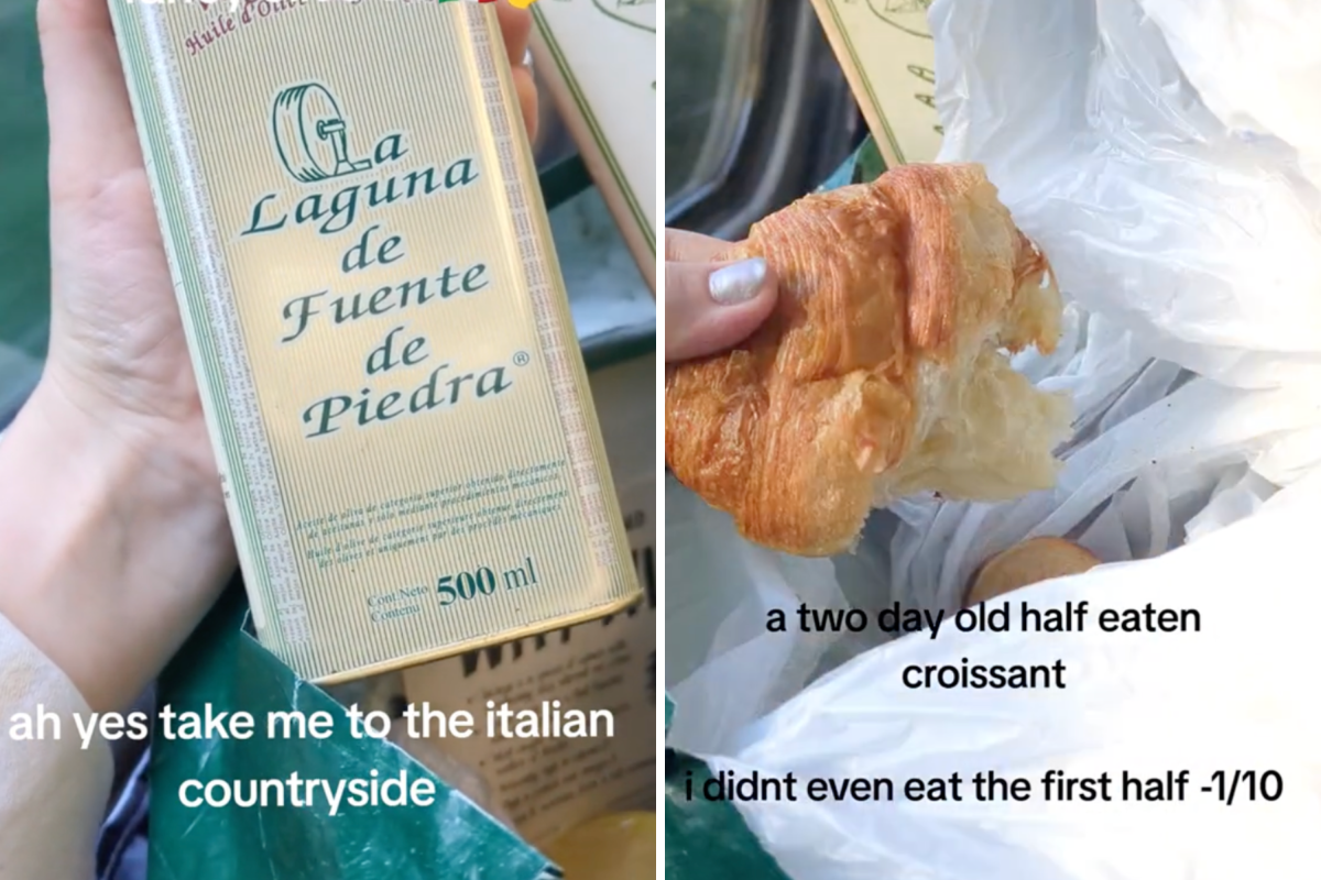 Olive oil and croissant