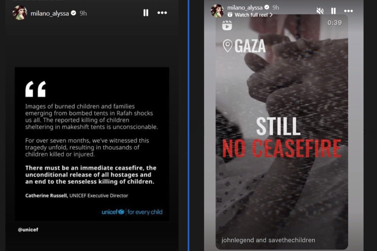 Alyssa Milano condemns Rafah strike