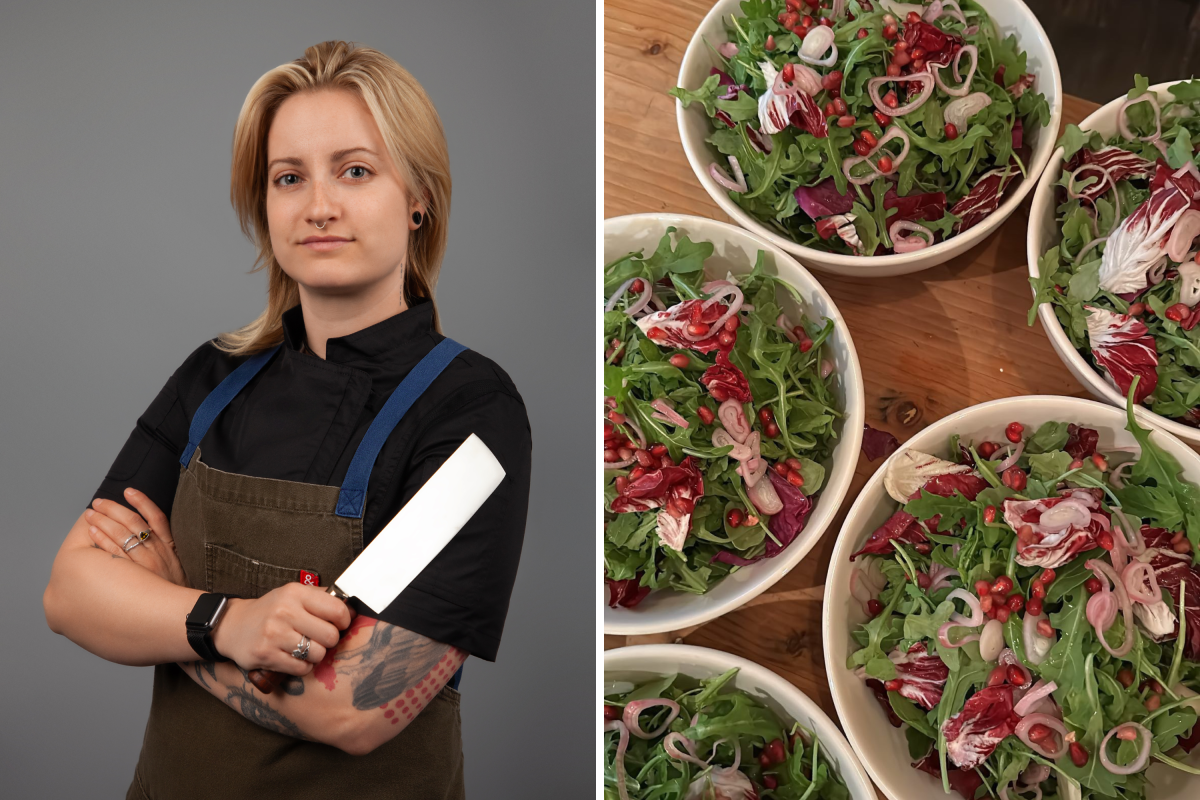 Chef Bri and salads