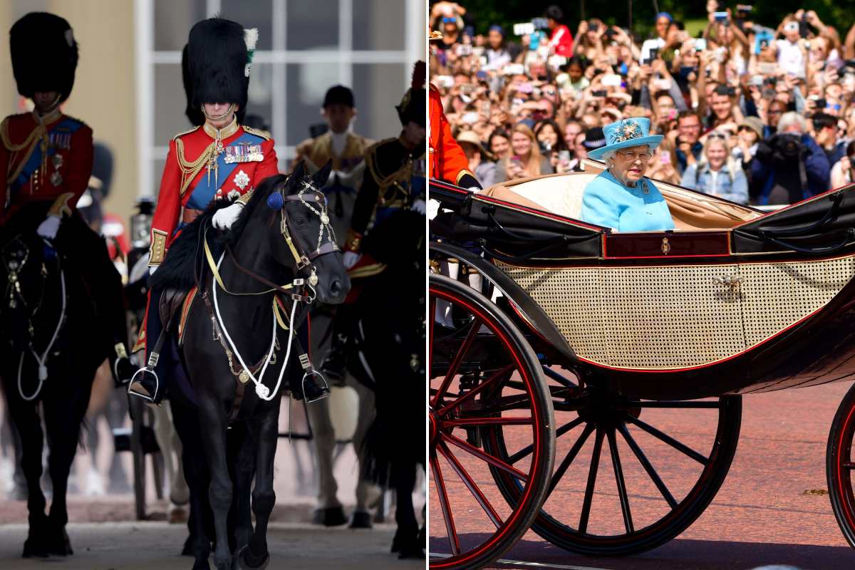 King Charles and Queen Elizabeth Trooping