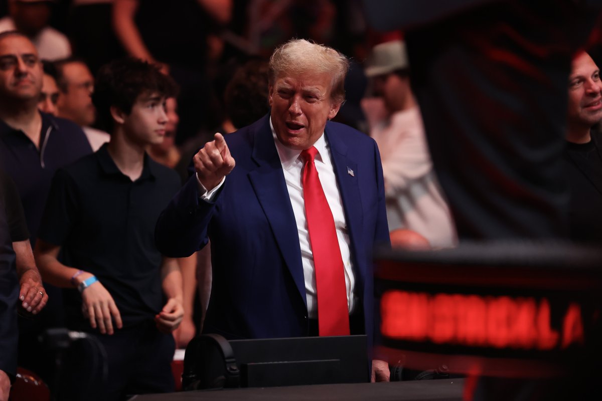 Former U.S. President Donald Trump attends UFC