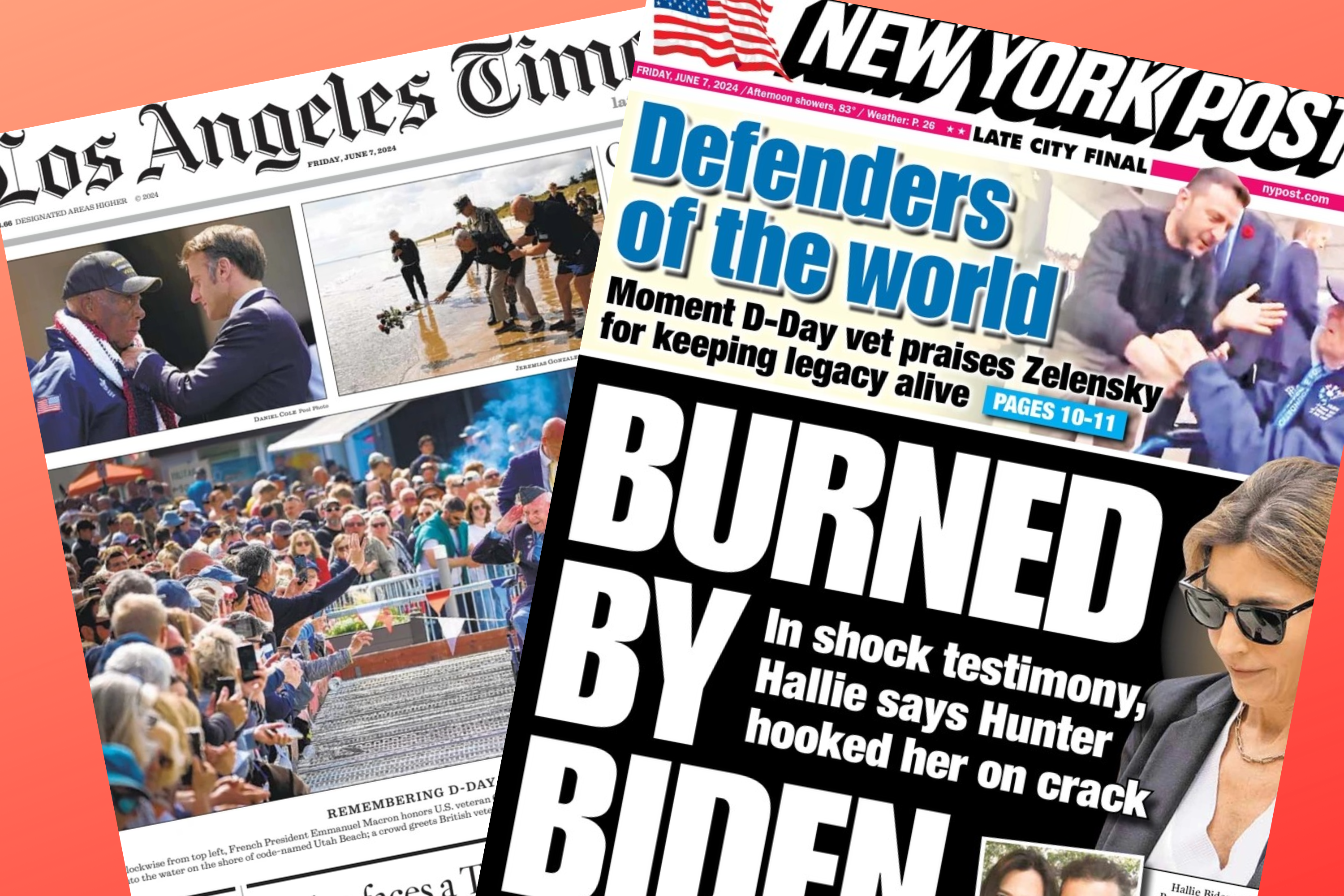 D-Day Heroism, Hallie Biden's 'Shock Testimony': Today's Front Pages