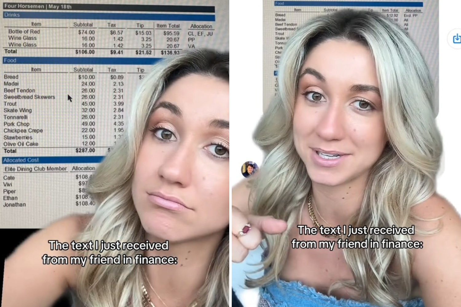 Woman Goes for $500 Dinner, Man Who Paid Sends Everyone Cost Spreadsheet Woman Goes for $500 Dinner, Man Who Paid Sends Everyone Cost Spreadsheet