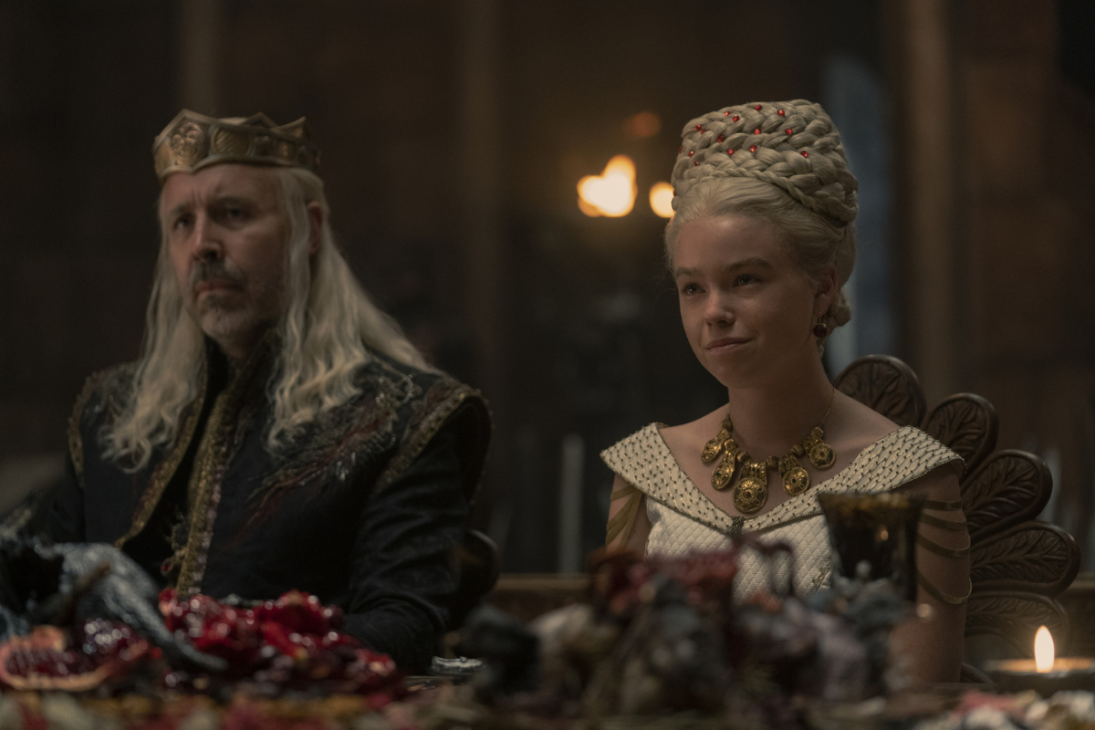 Paddy Considine (left) and Milly Alcock, HotD