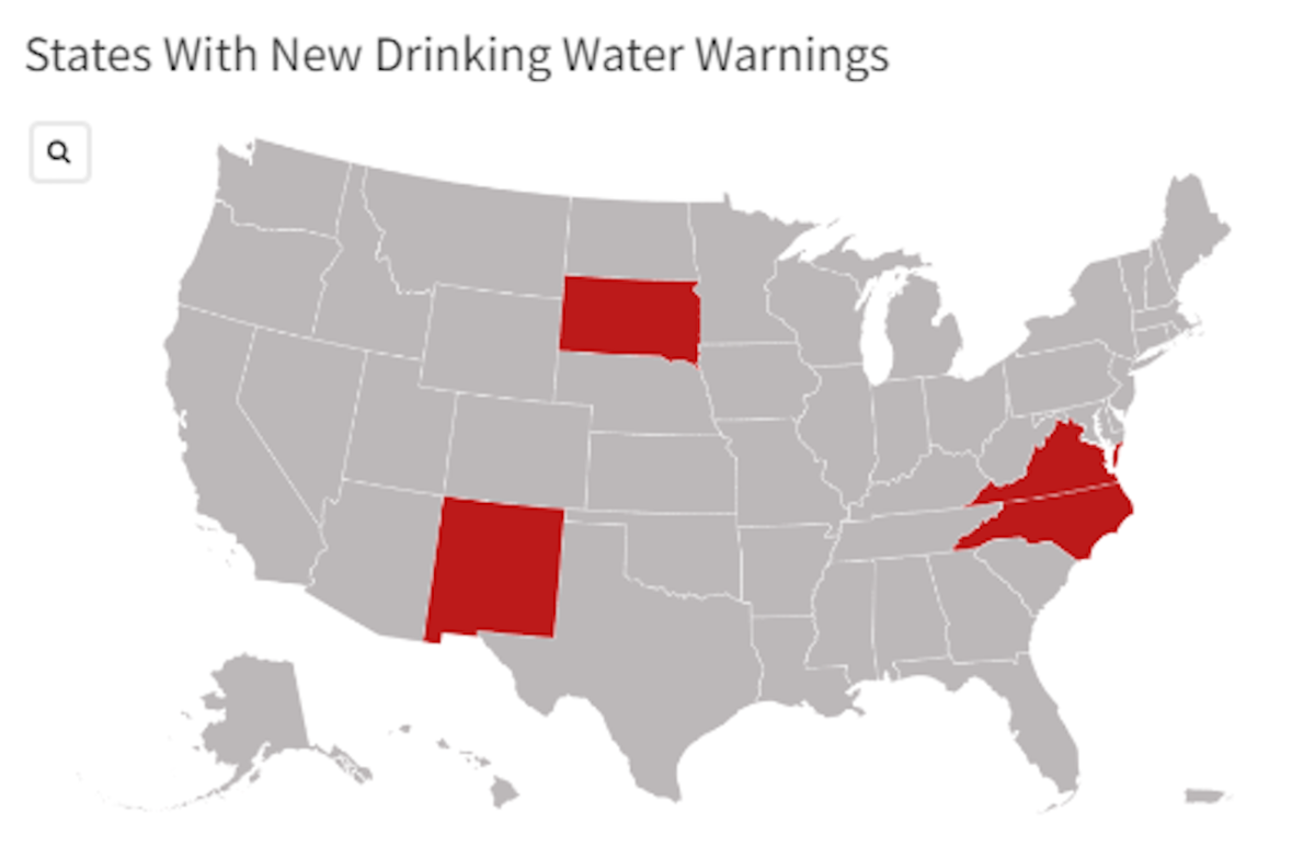 Map Showing Countries With New Drinking Water