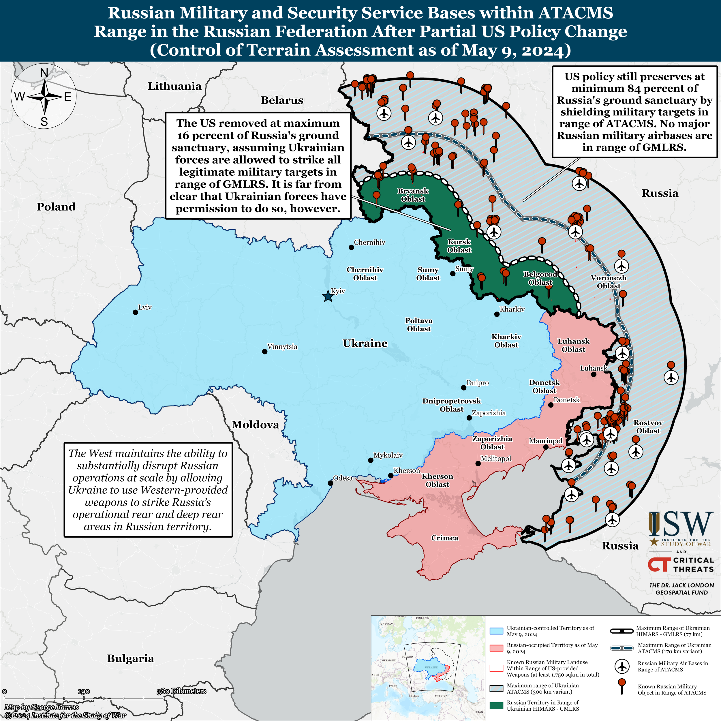War map shows all Russian military bases within ATACMS attack range