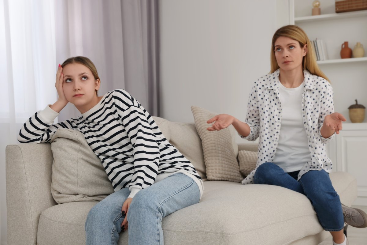 Mother scolds teenage daughter at home