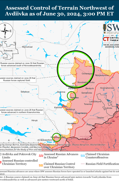 ISW Avdiivka map June 30