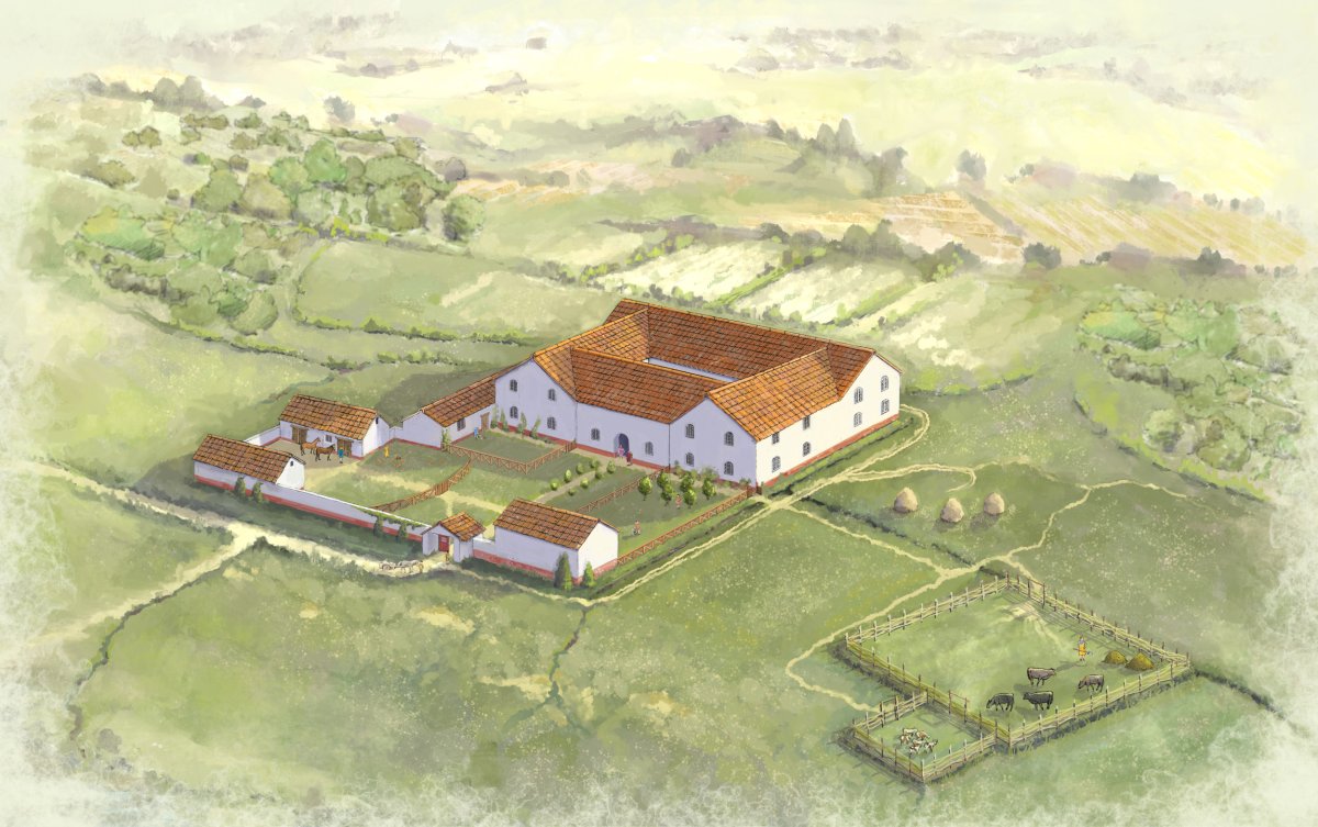 Roman villa illustration