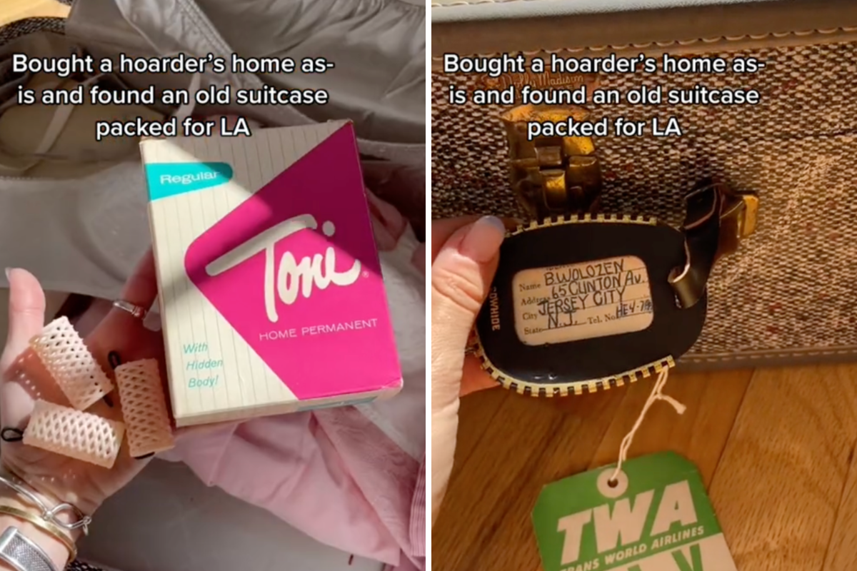 Woman was not prepared for what she found after buying a hoarder's house Some of the items in the suitcases.