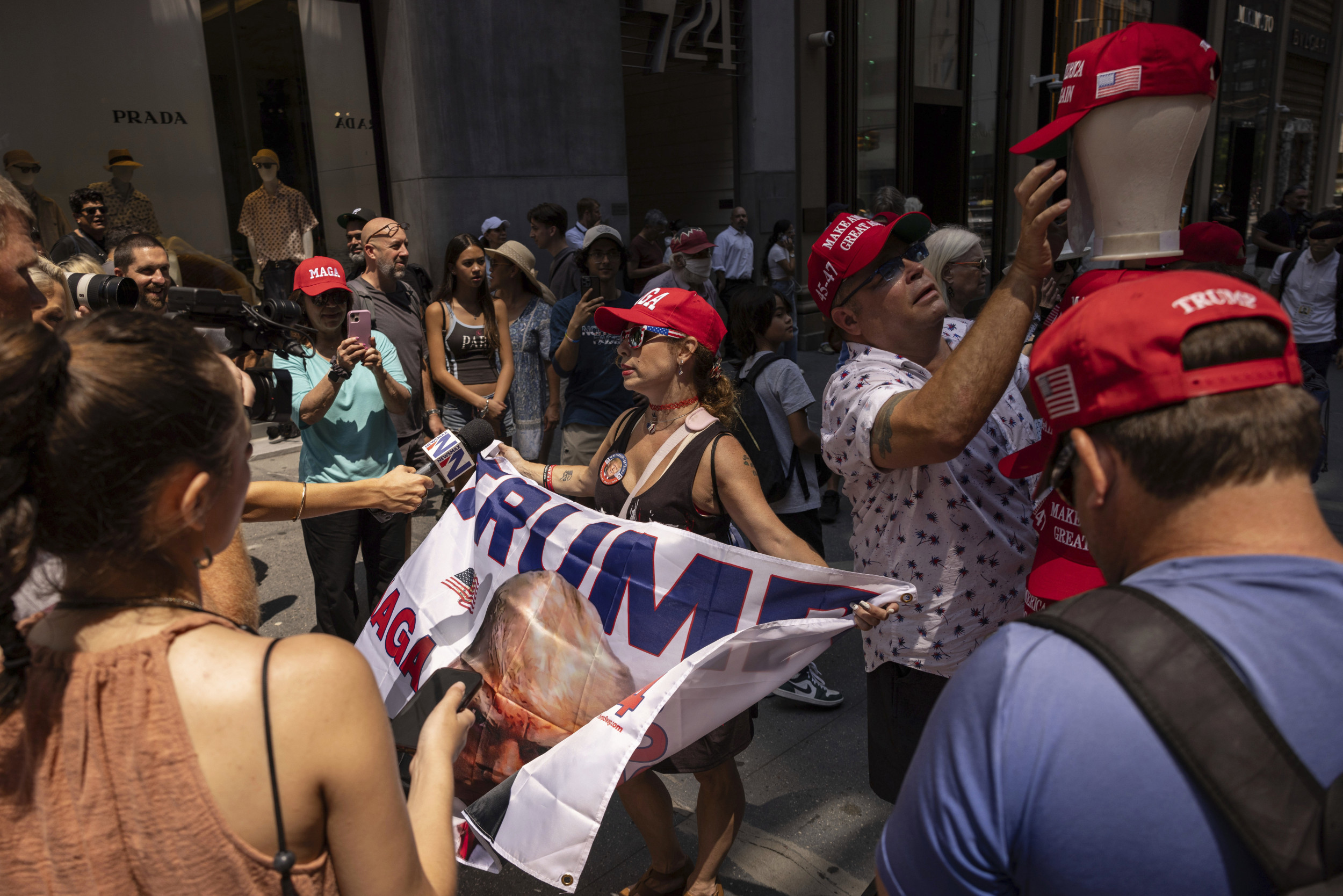 NYC Trump Fans Rally Outside Trump Tower to Show Support