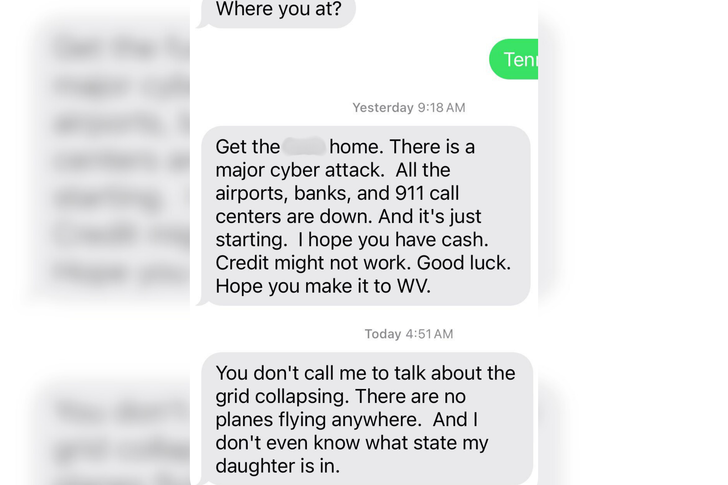 Texts show boomer dad thinks it's the end of world after global IT outage