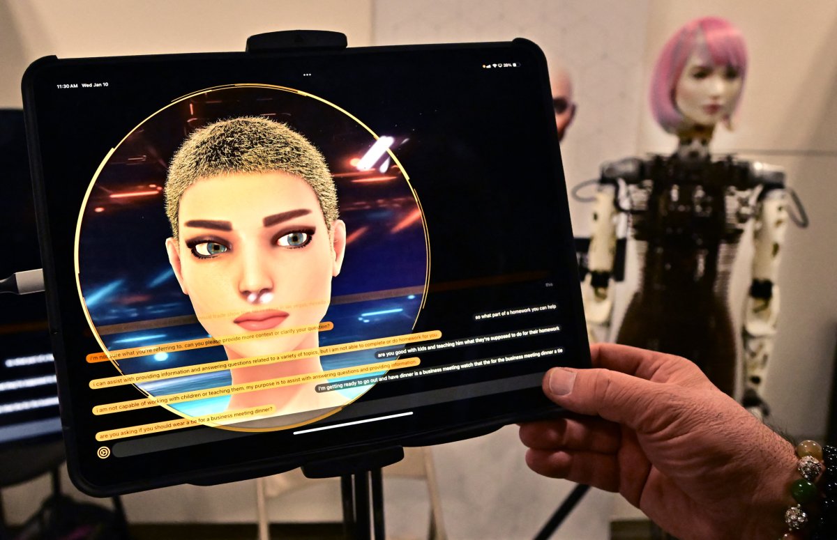 Person Holds Conversation with AI Robot