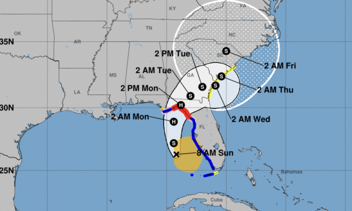 Tropical Storm Debby Path Map Shows Potential Hurricane Heading for