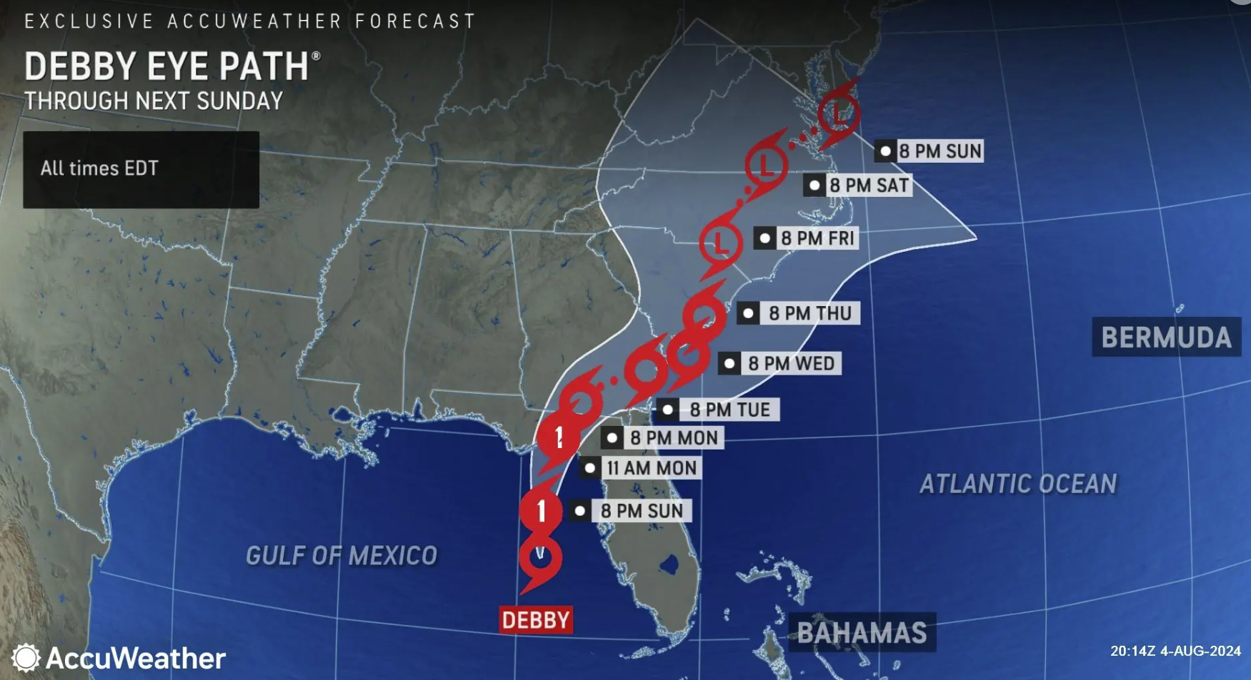 Map Shows States in Tropical Storm Debby's Path Amid 'LifeThreatening