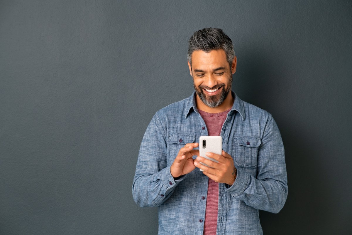 Man holding a mobile phone