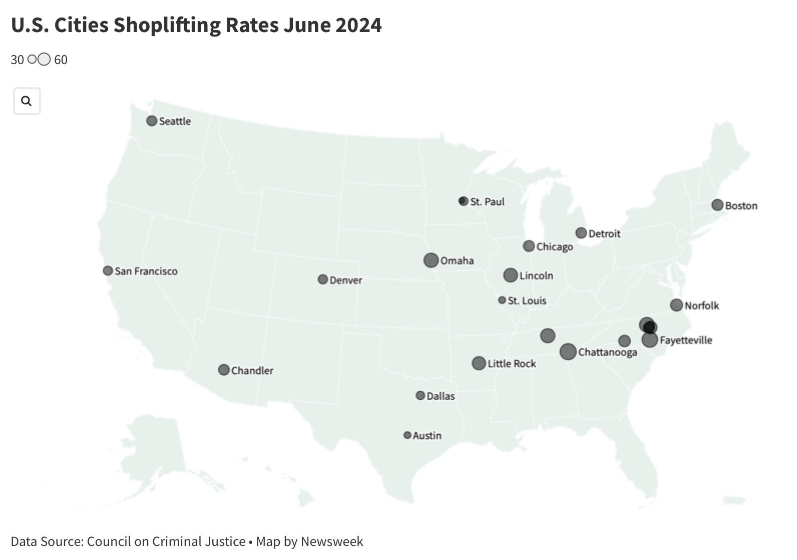 Cities with the Most Shoplifting: A Revealing Map