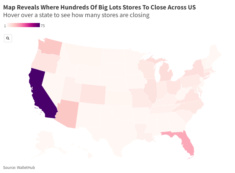 Map shows where hundreds of Big Lots stores will close in the US