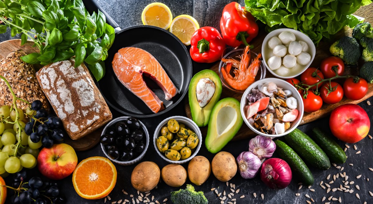 Food Products Representing Mediterranean Diet