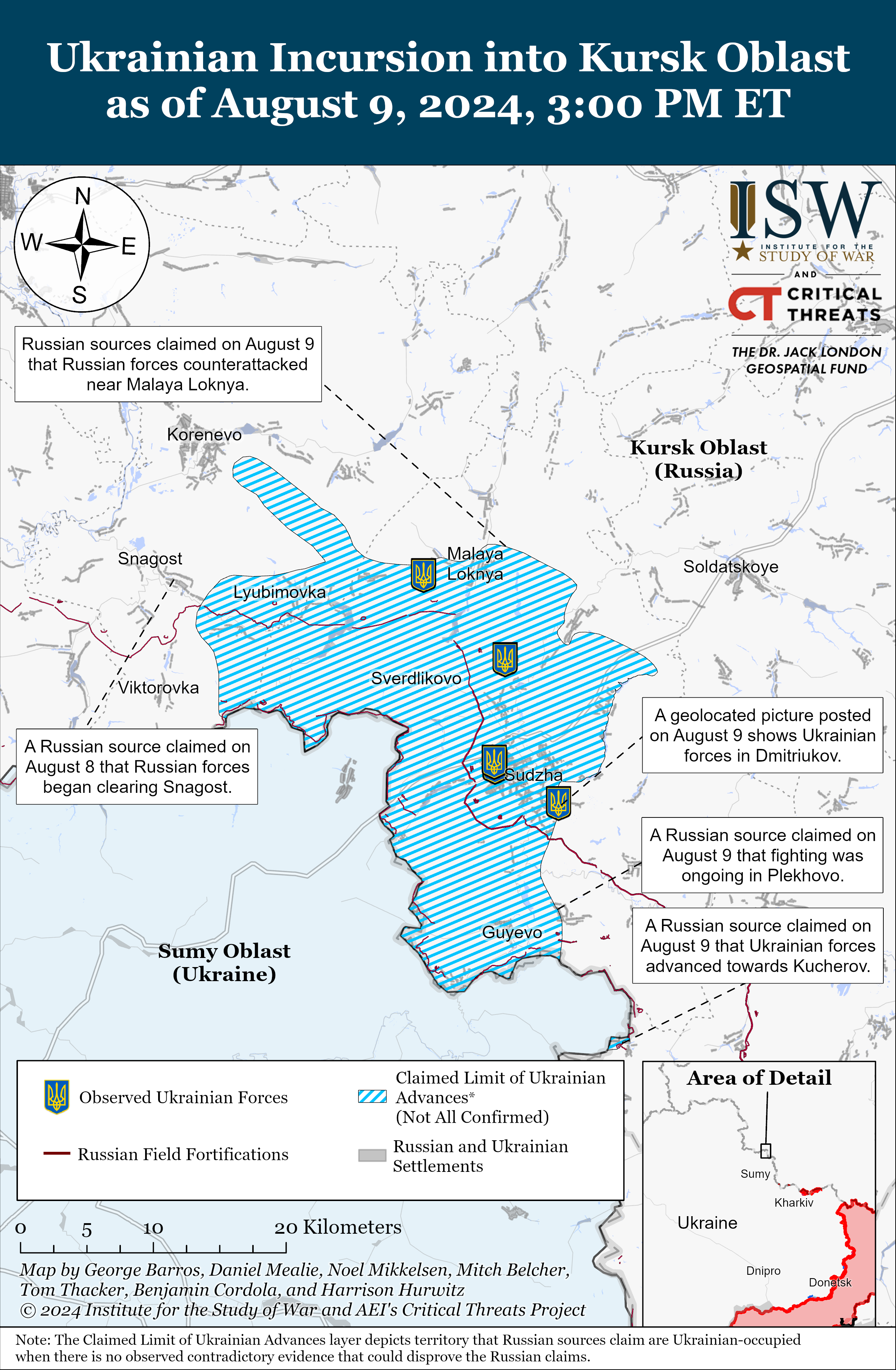 Kursk Map Shows Ukraine Advance Inside Russia Newsweek   Institute Study War Map 