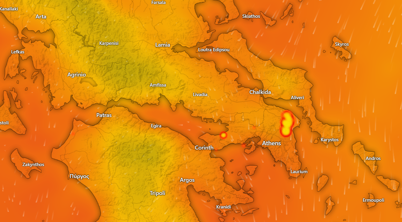 Athens Threatened by Huge Wildfire, Hospitals Evacuated: Mapped