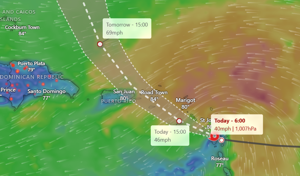 Ernesto Barrels Towards Puerto Rico Track the Tropical Storm Newsweek