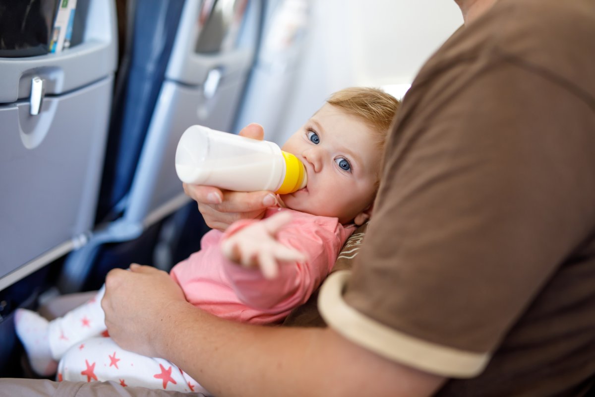Baby drinking from bottle
