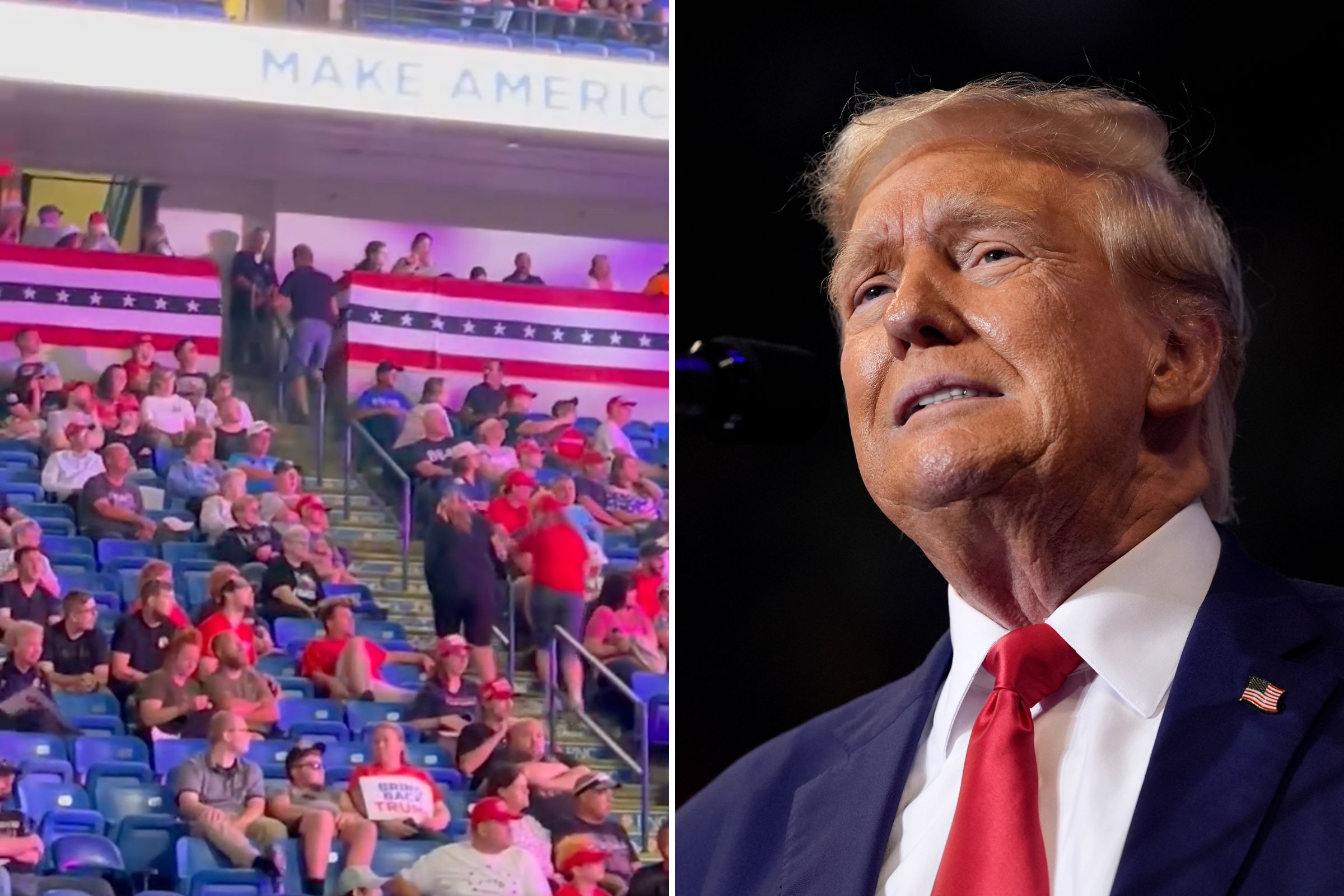 Donald Trump complains about video of empty seats during his rally