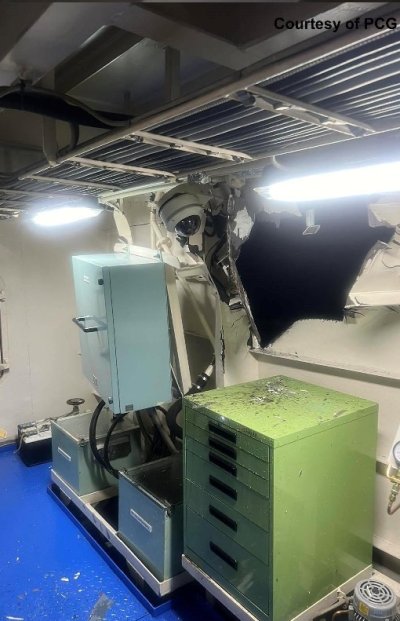 Damage Sustained by Philippine Ship in Collision Damage Sustained by Philippine Ship in Collision