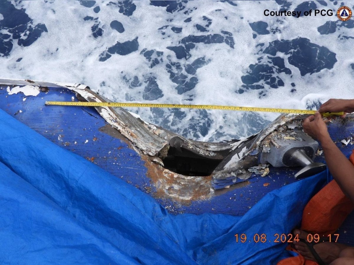 Damage Sustained by Philippine Ship in Collision