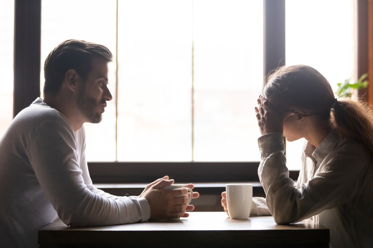 A couple has a difficult conversation