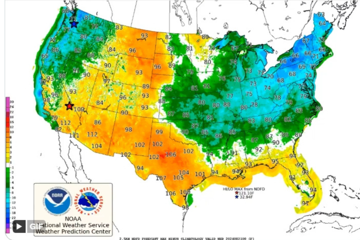 Maps Show Cold Front Temperatures Plunge