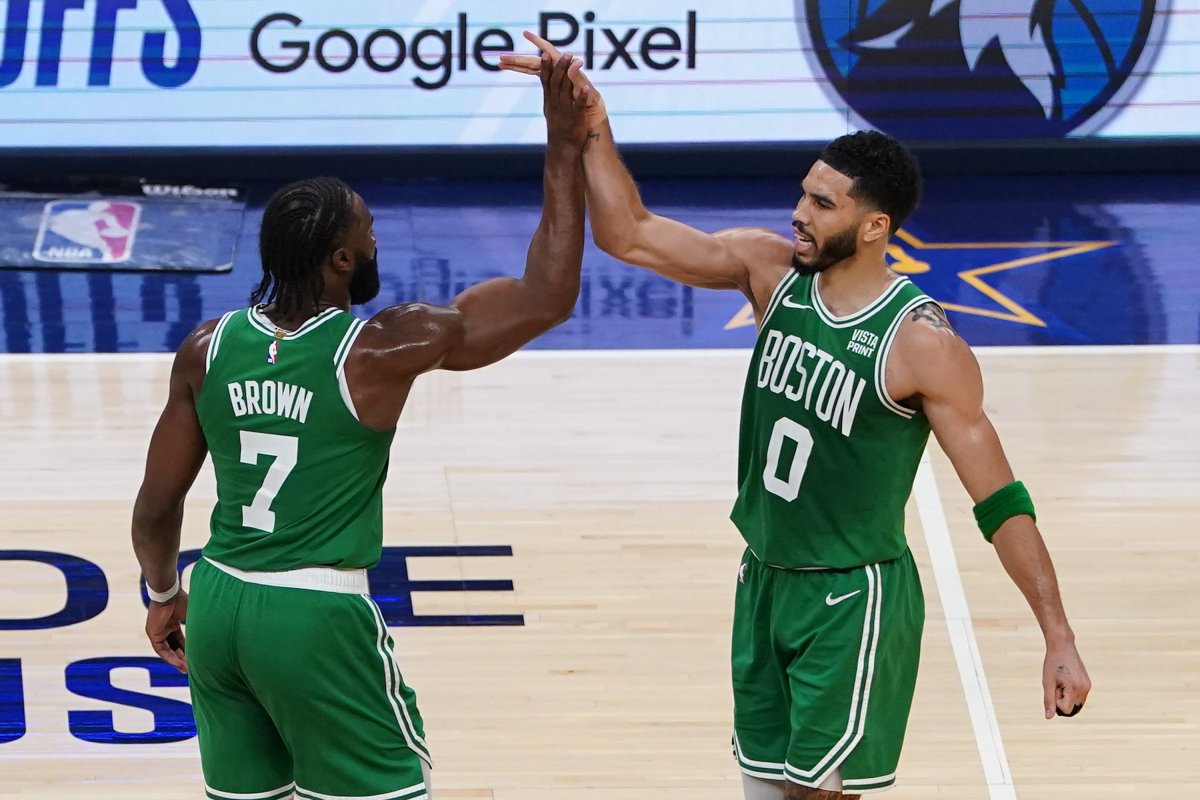 Jayson Tatum and Jaylen Brown