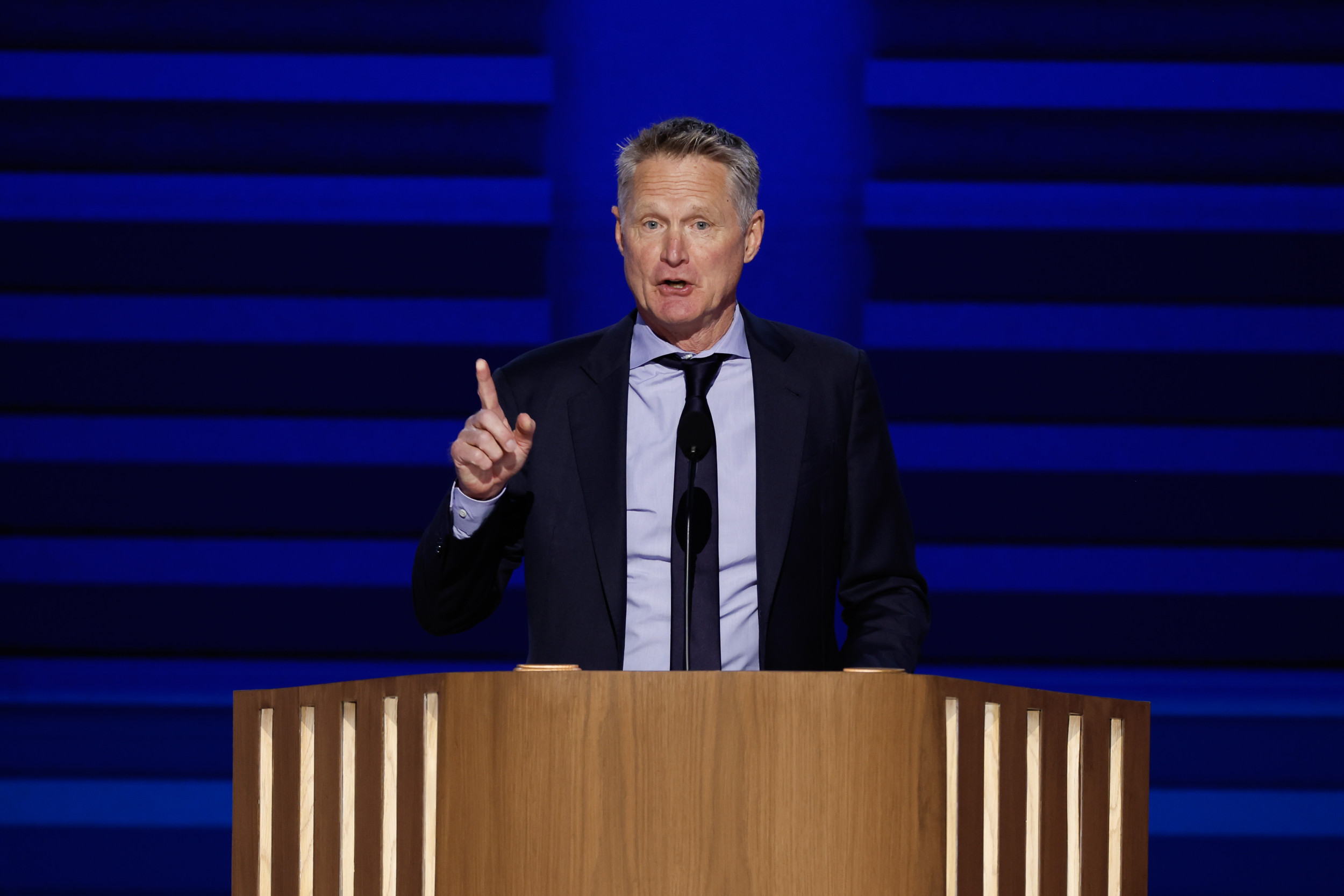 Steve Kerr Throws Steph Curry’s ‘Night, Night’ Gesture at Donald Trump