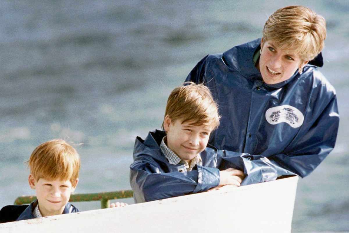 Prince Harry, Prince William and Princess Diana