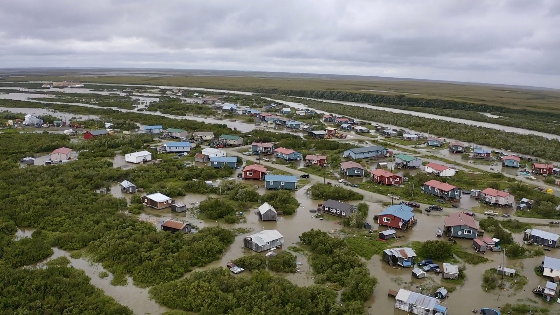 Images reveal Alaskan village battered by post-storm floods