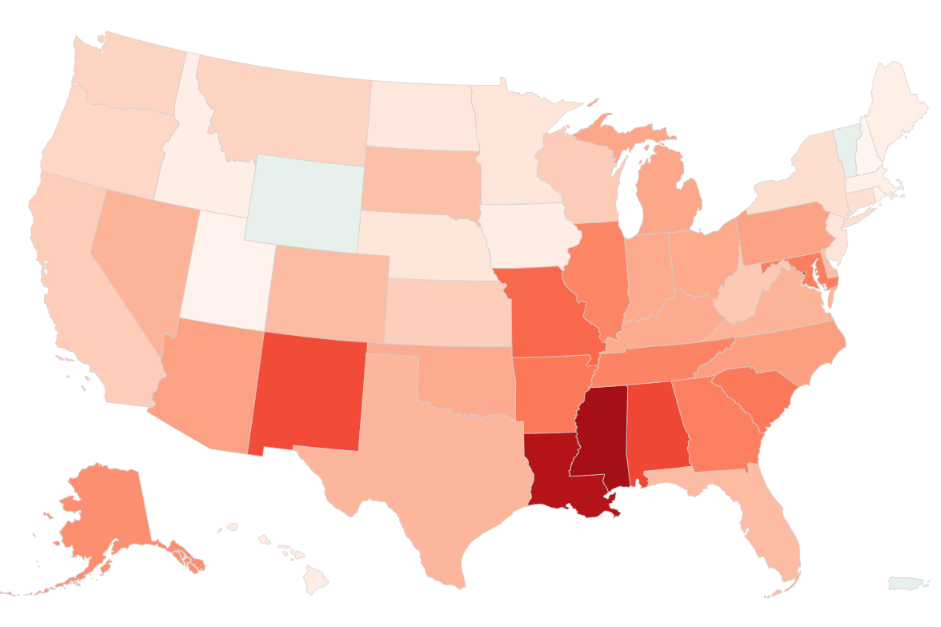 Map Shows Which States Have the Highest Murder Rates Newsweek
