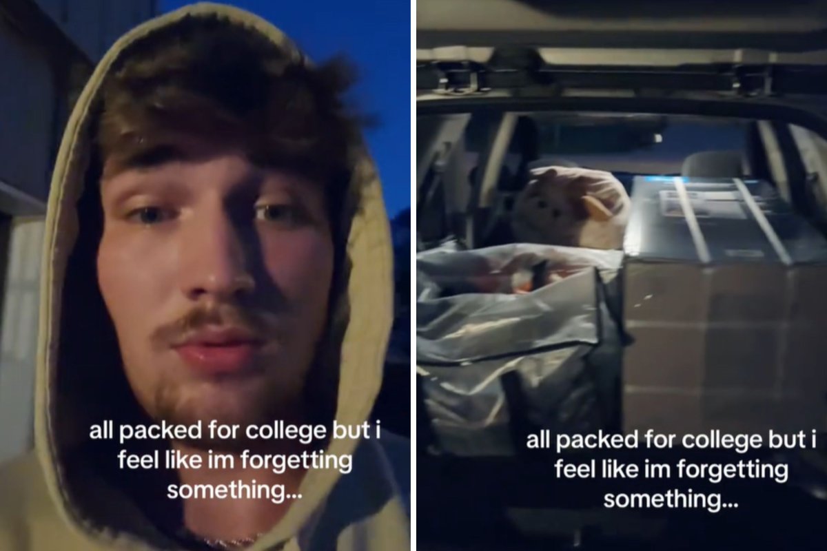 College student packing car up