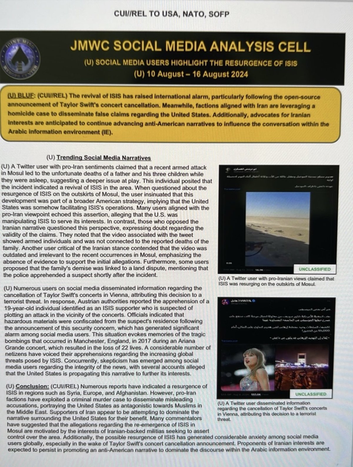 taylor swift london pentagon report