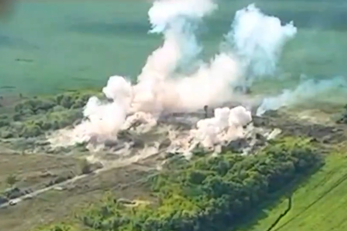 Ukrainian forces drop bombs
