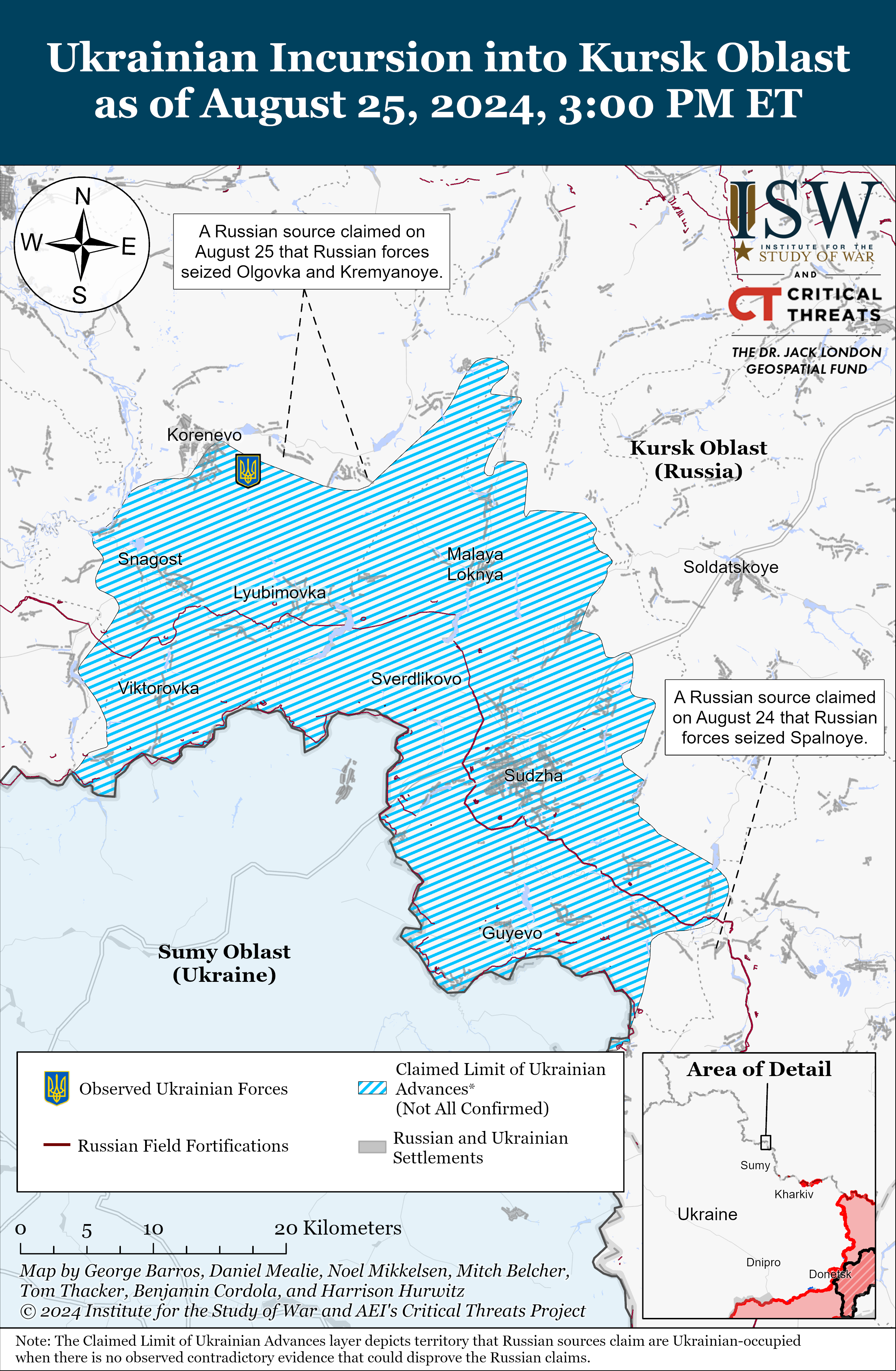 Kursk Map Shows Latest Ukraine Positions In Russia Newsweek   Institute Study War 