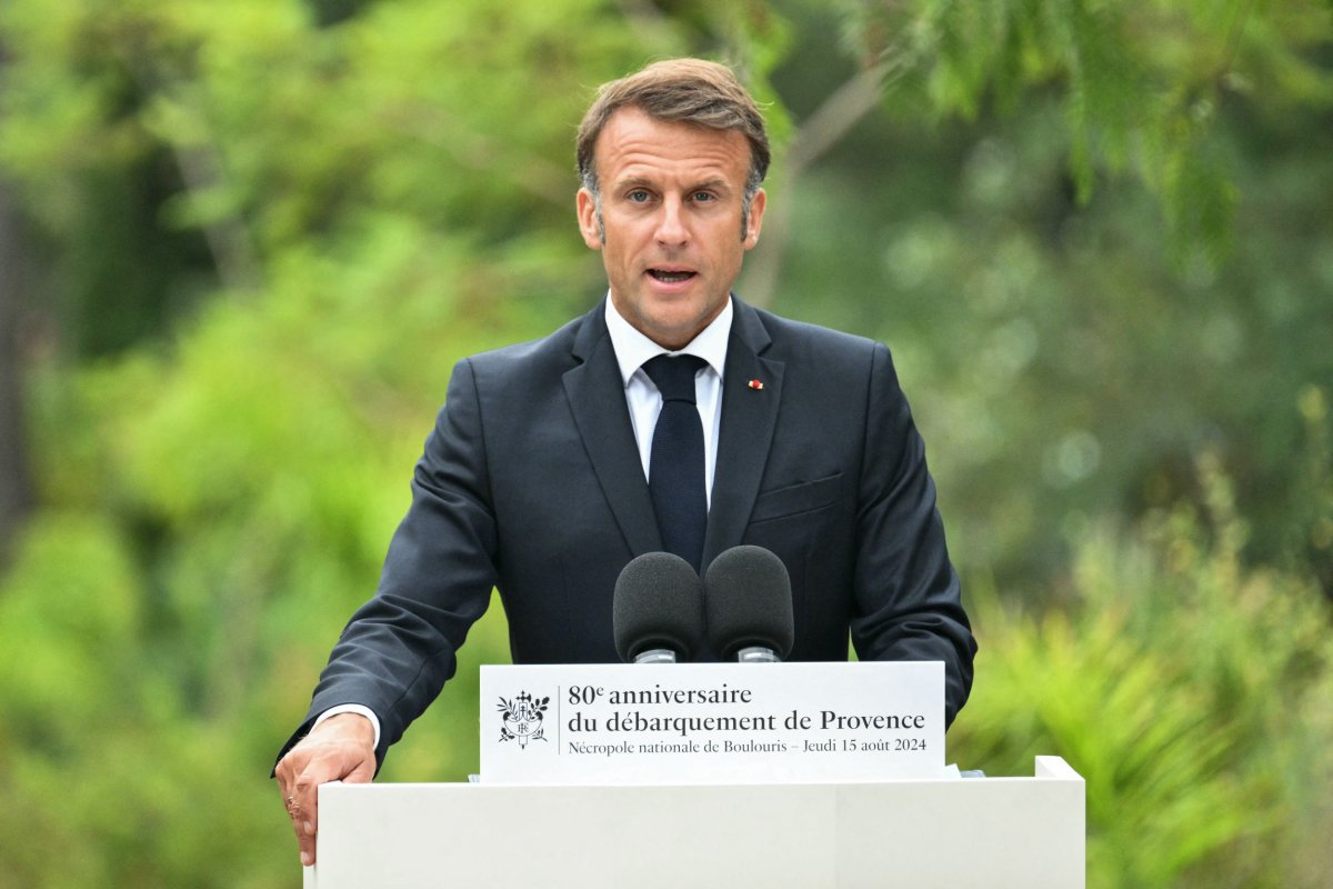 Macron speaks in Boulouris-sur-Mer
