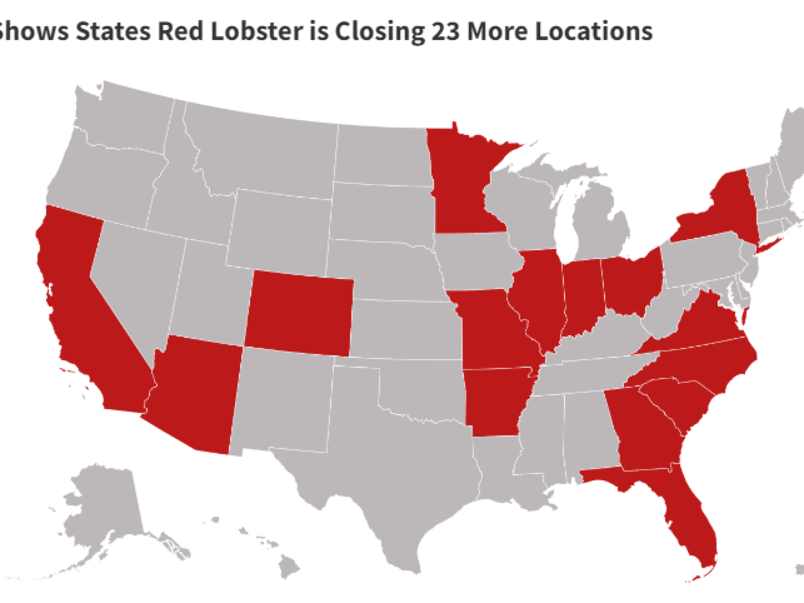 Map Shows Red Lobster Closing 23 More Locations - Newsweek