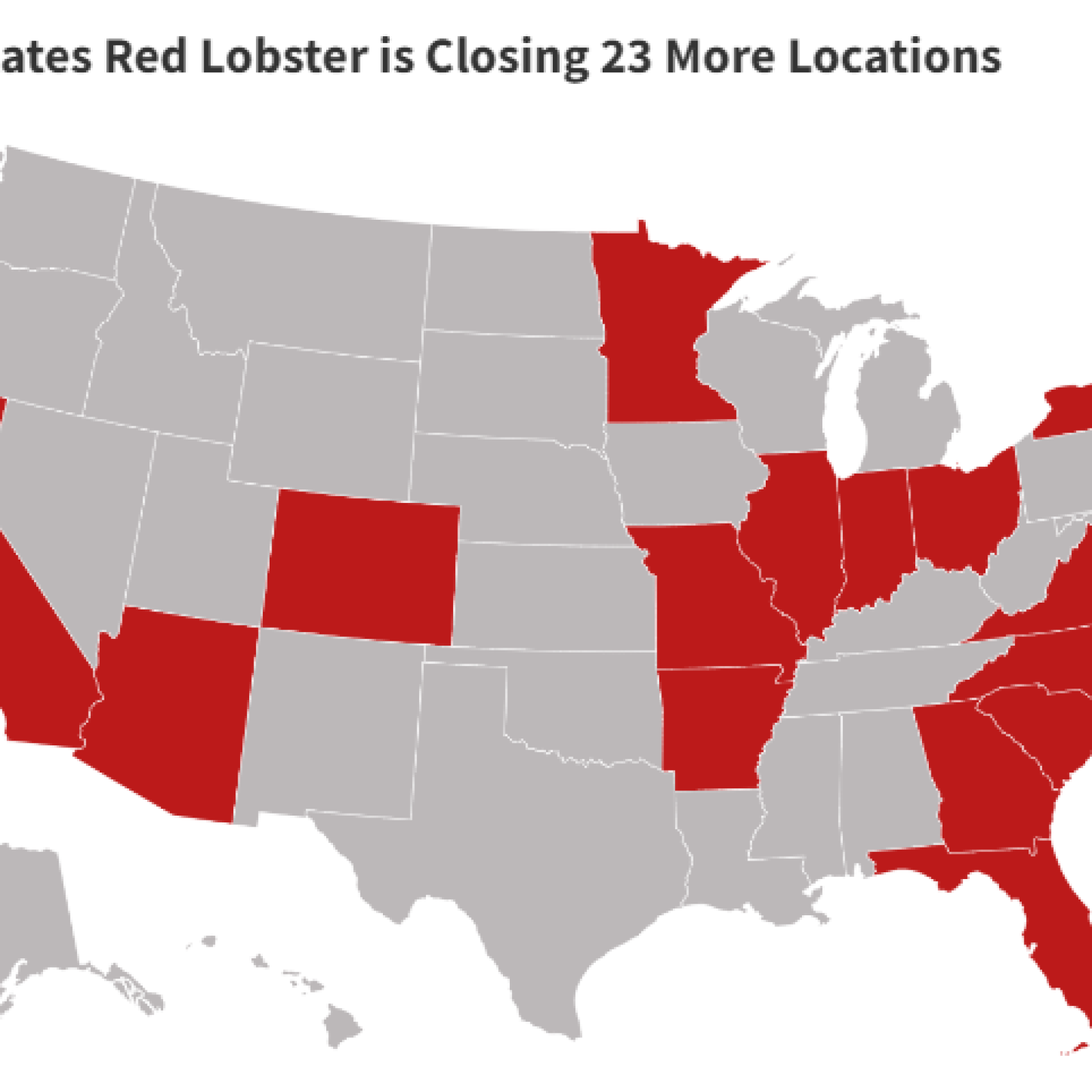 Map Shows Red Lobster Closing 23 More Locations - Newsweek